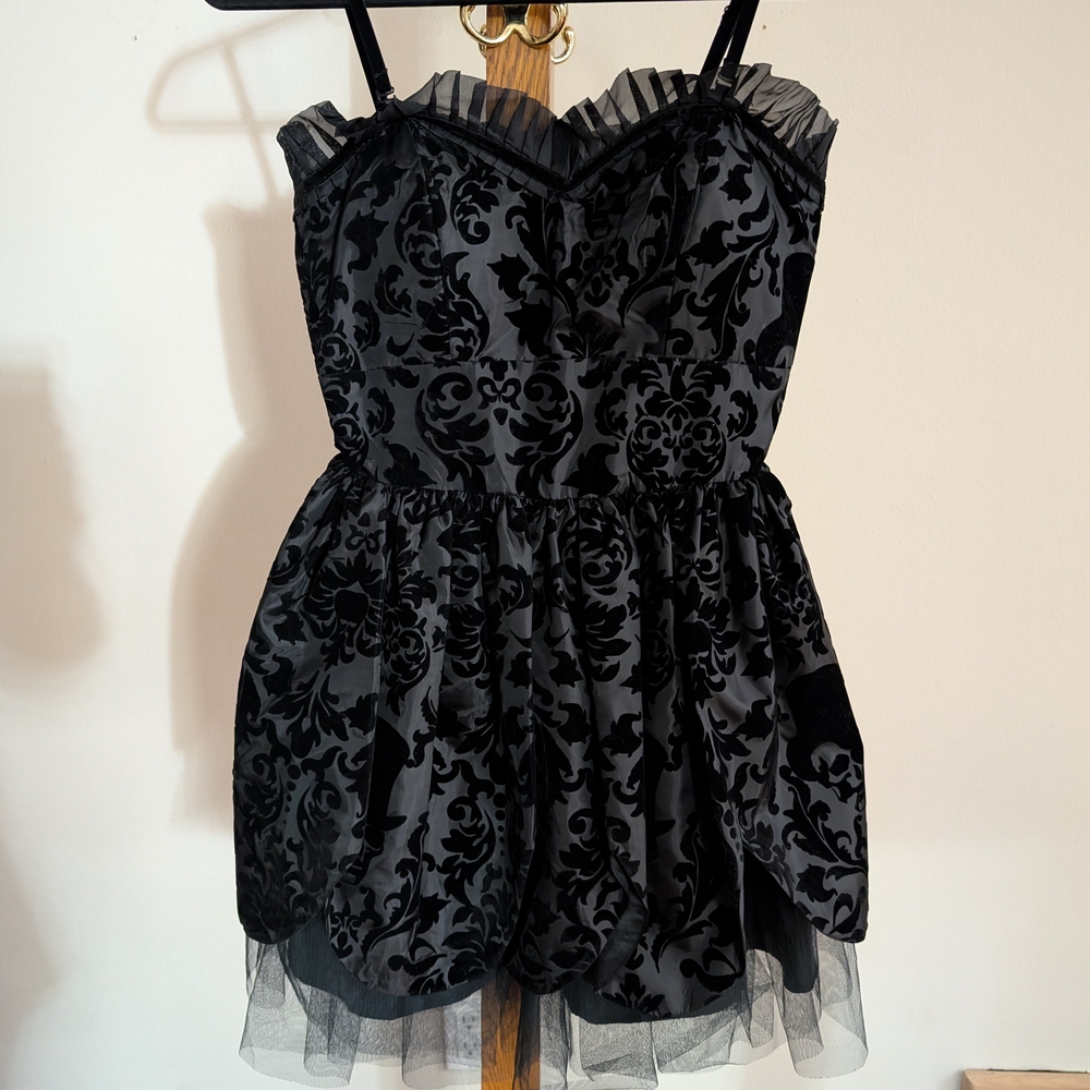 Hell Bunny Tulle Petal Goth Skull Dress